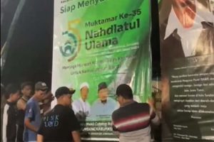 Muktamar Ke-35 NU Makin Dekat, MWCNU Jombang Pasang Atribut, Puluhan Ribu Muktamirin Bakal Dapat Transportasi Gratis